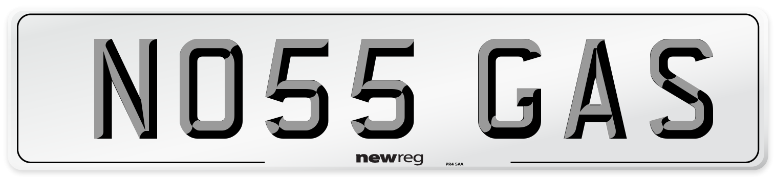 NO55 GAS Number Plate from New Reg